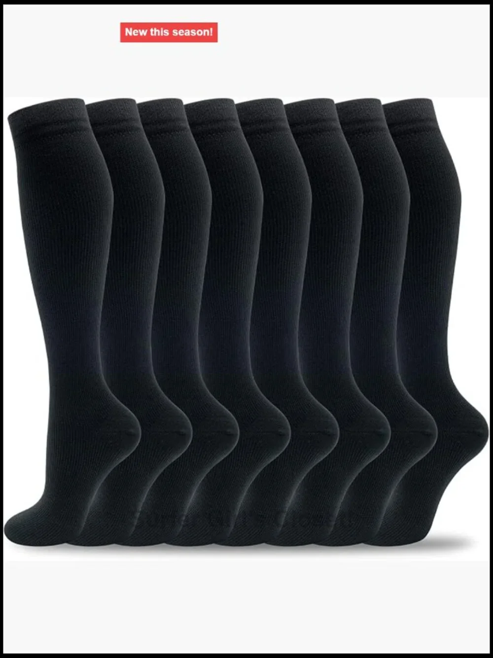 8 Pairs Compression Socks 20-30 mmHg Knee High for Running Travel Athletic